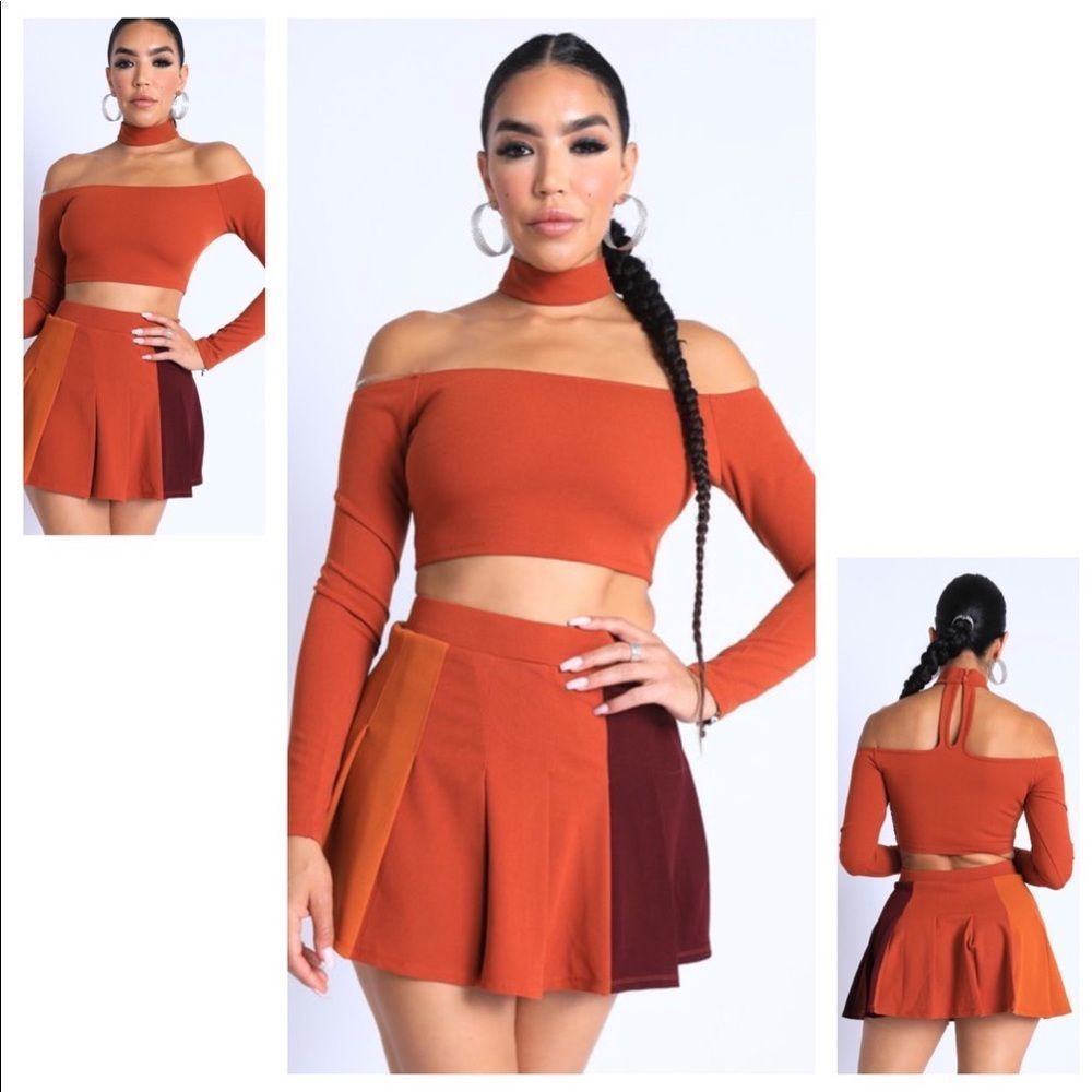 Off the Shoulder 2pc Skirt Set